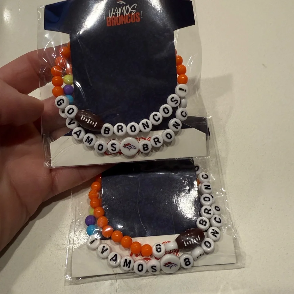NWT 2 Sets of Denver Broncos Friendship Bracelets-Each Containing Two Bracelets
